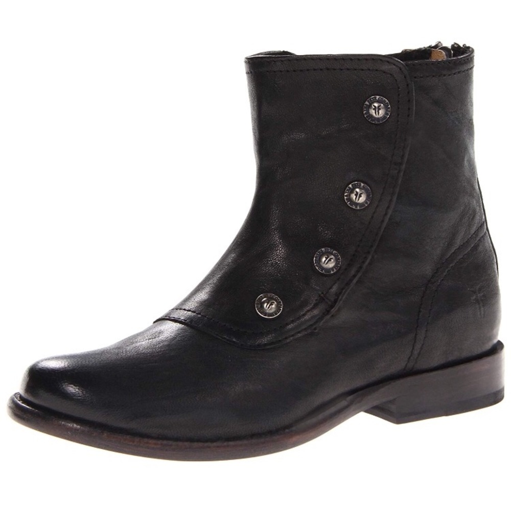 Frye Phillip Military Short Boot with Snap Details